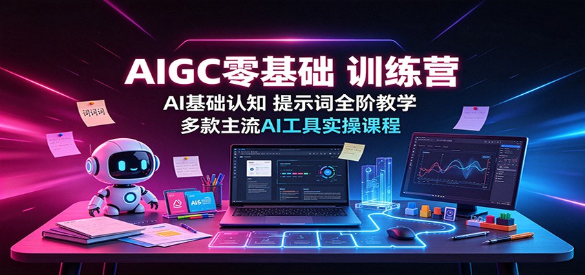 AIGC零基础训练营：AI基础认知，提示词全阶教学，多款主流AI工具实操课程-伊亚库