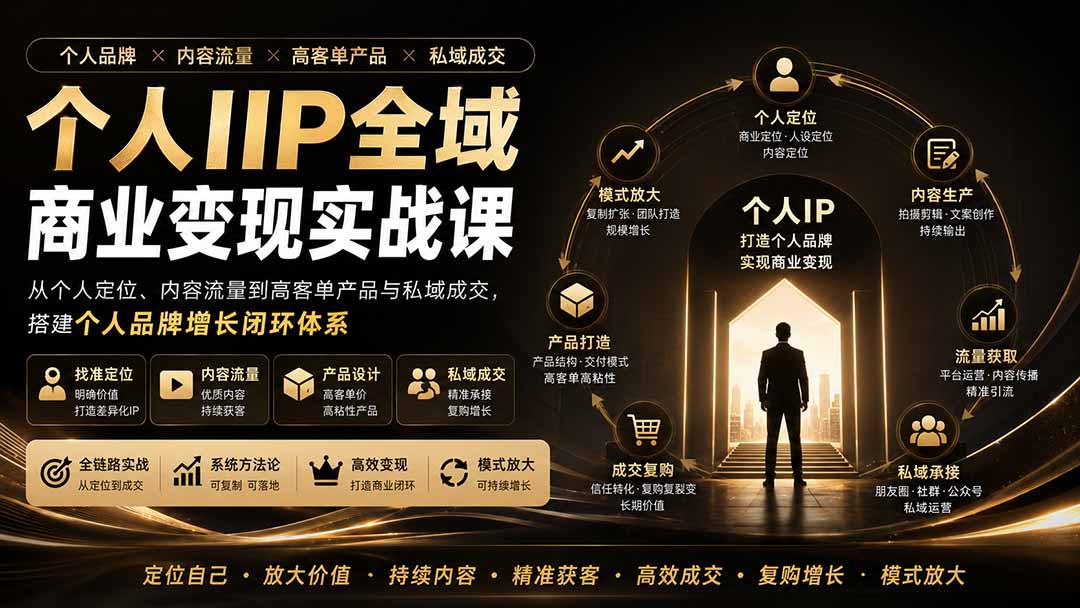 个人IP全域商业变现实战课 (无水印-伊亚库