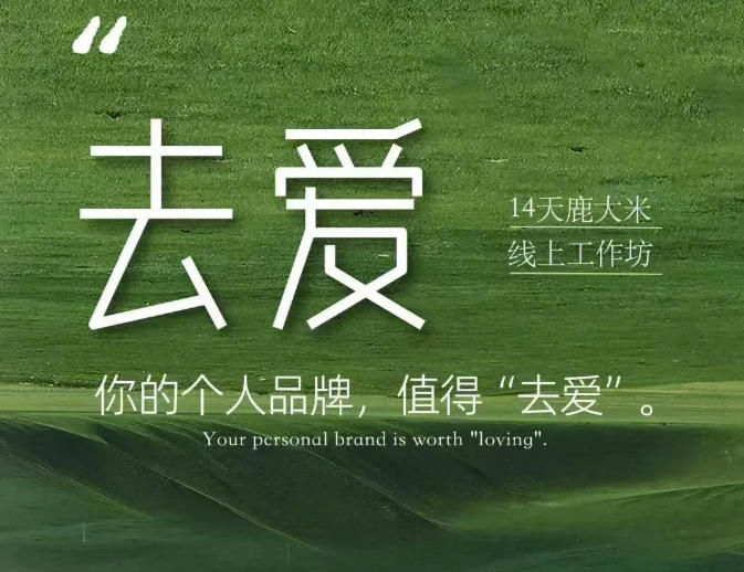 去爱14天鹿大米线上工作坊，你的个人品牌，值得“去爱”-伊亚库