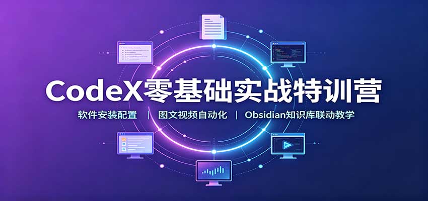 CodeX零基础实战特训营：软件安装配置，图文视频自动化，Obsidian知识库联动教学-伊亚库