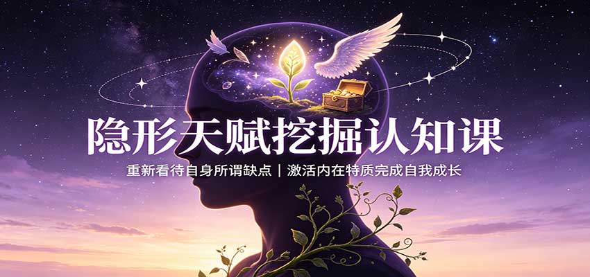 隐形天赋挖掘认知课:重新看待自身所谓缺点,激活内在特质完成自我成长-伊亚库