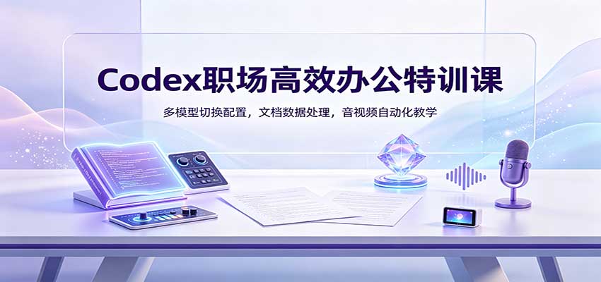 Codex职场高效办公特训课：多模型切换配置，文档数据处理，音视频自动化教学-伊亚库