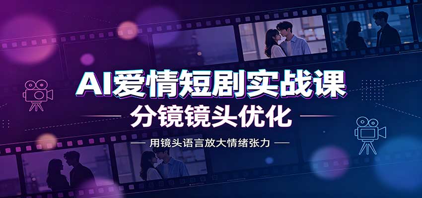 AI爱情短剧实战课：故事剧本创作，分镜镜头优化，智能体提示词-伊亚库