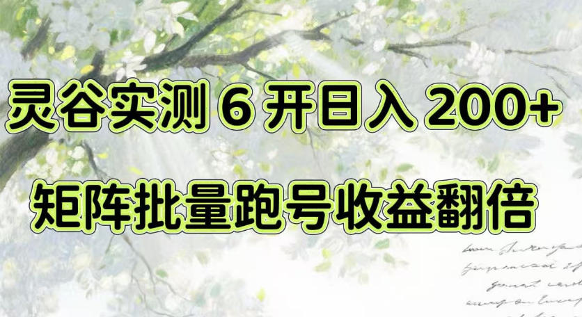 一台电脑就能做！灵谷实测6开日入200+，矩阵批量跑号收益翻倍【揭秘】-伊亚库