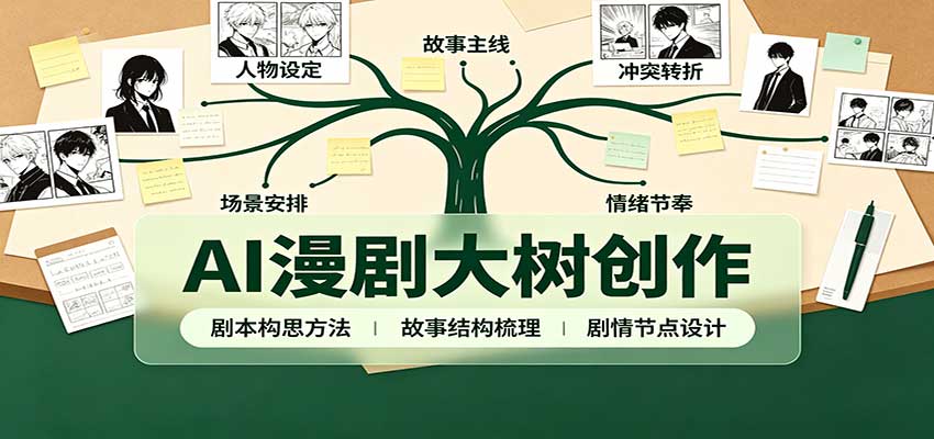 AI漫剧大树创作：剧本构思课程讲解，软件插件配置，配套工具资料完整梳理-伊亚库