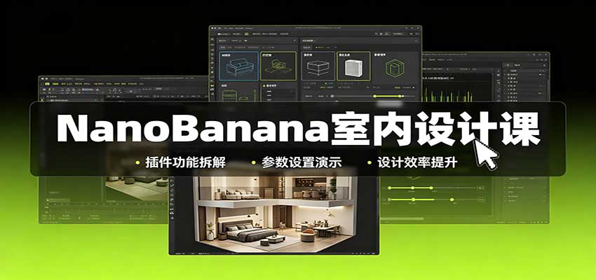 NanoBanana室内设计课：无限画布配置，插件实操，生图改图视频制作-伊亚库