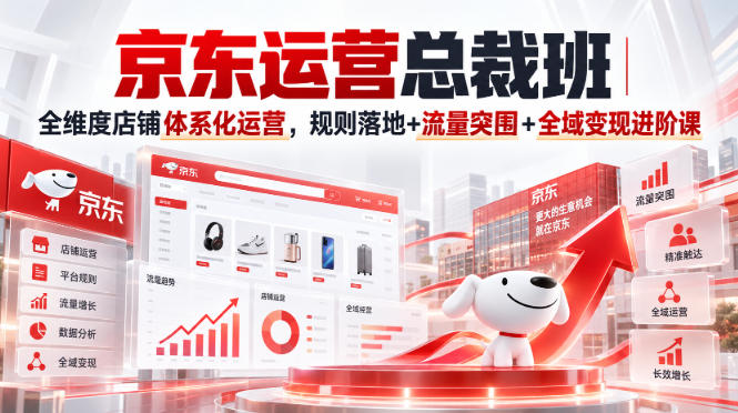 京东运营总裁班｜全维度店铺体系化运营，规则落地+流量突围+全域变现进阶课-伊亚库