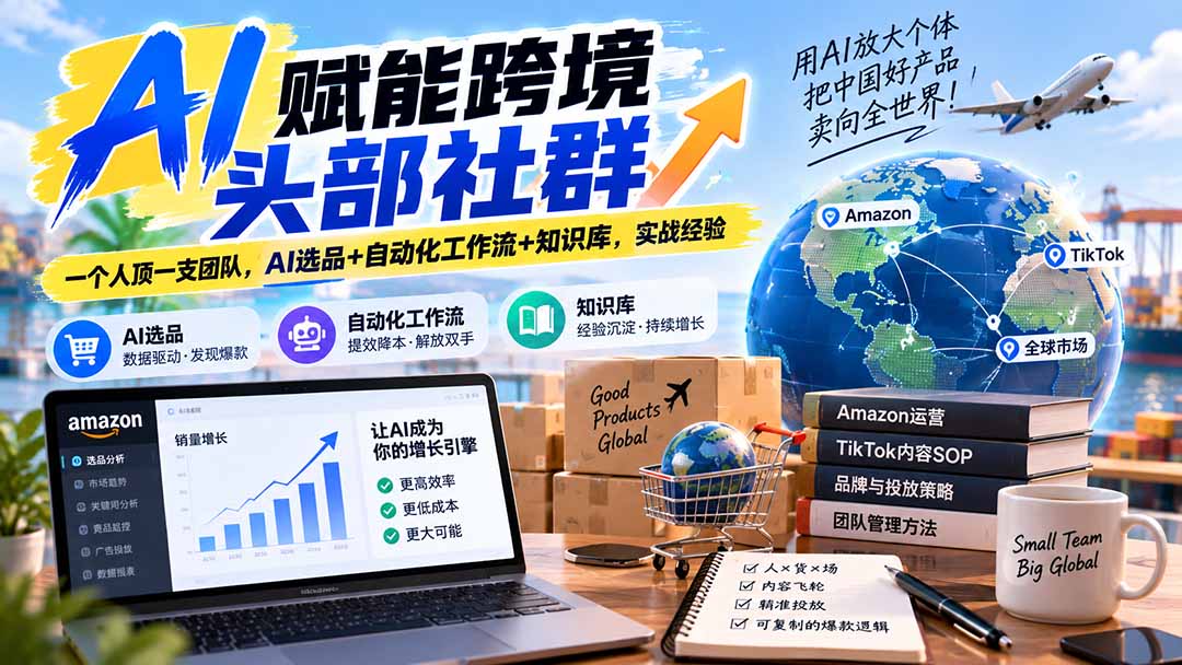 AI赋能跨境头部社群-更新9月：一个人顶一支团队，AI选品+自动化工作流+知识库，实战经验-伊亚库