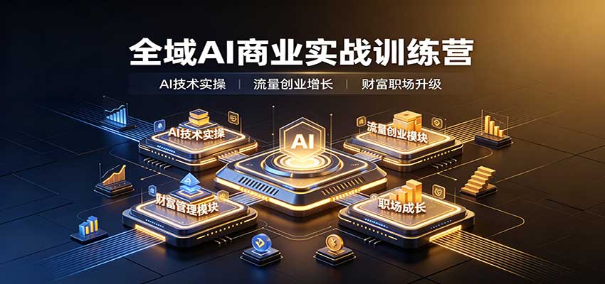 全域AI商业实战训练营：涵盖AI技术实操、流量创业、财富管理与职场成长全体系内容-伊亚库