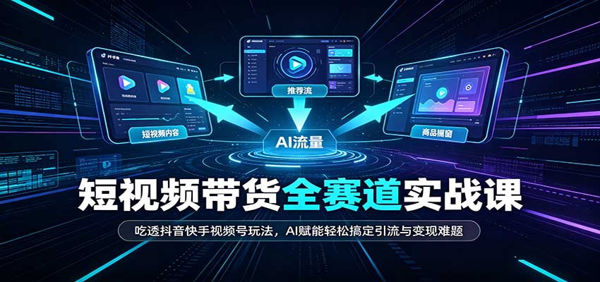 短视频带货全赛道：吃透抖音快手视频号玩法，AI赋能轻松搞定引流与变现难题-伊亚库
