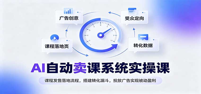 AI自动卖课系统实操课：课程发售落地流程，搭建转化漏斗，投放广告实现被动盈利-伊亚库