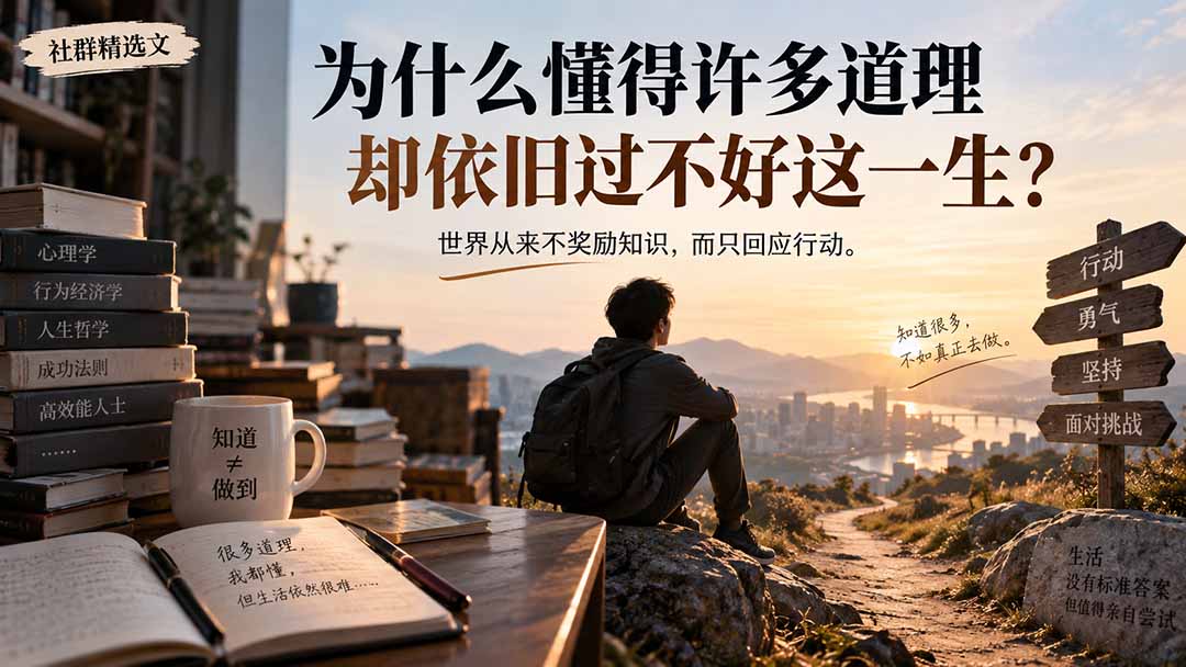 社群精选文：为什么懂得许多道理却依旧过不好这一生？-伊亚库
