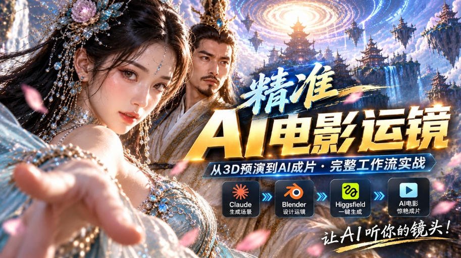 AI视频终于能精准运镜了！Claude+Blender+Higgsfield免费插件实测-伊亚库