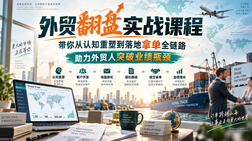 外贸翻盘实战课程，带你从认知重塑到落地拿单全链路，助力外贸人突破业绩瓶颈-伊亚库