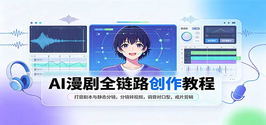 AI漫剧全链路创作教程：打磨剧本与静态分镜，分镜转视频，调音对口型，成片剪辑-伊亚库