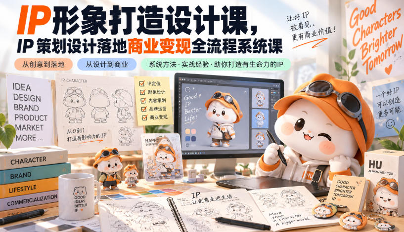 IP形象打造设计课，IP策划设计落地商业变现全流程系统课-伊亚库