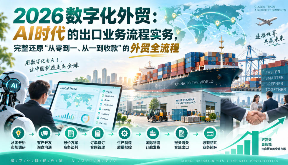 2026数字化外贸：AI时代的出口业务流程实务，完整还原”从零到一、从一到收款”的外贸全流程-伊亚库