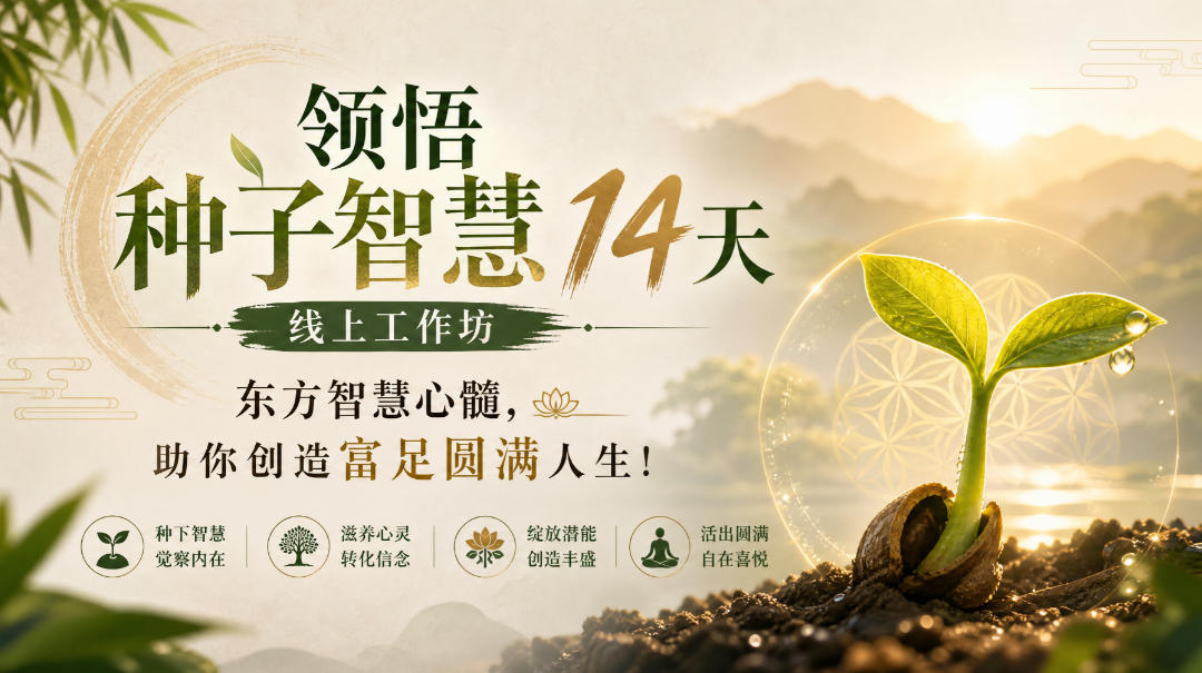 鹿大米领悟种子智慧14天线上工作坊，东方智慧心髓，助你创造富足圆满人生！-伊亚库