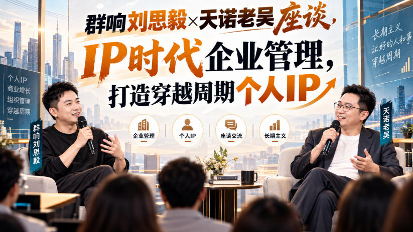 群响刘思毅×天诺老吴座谈，IP时代企业管理，打造穿越周期个人IP-伊亚库