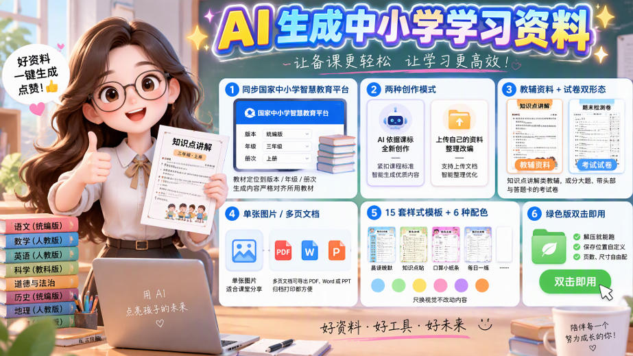 孩子的教辅别再乱买了：同步国家中小学智慧平台，AI一键生成图文教辅和试卷-伊亚库