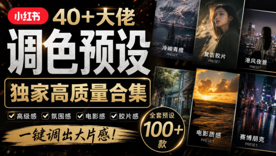独家高质量调色素材合集！精选小红书40+多位网红婚礼/人像/风光摄影师的预设，按姓名整理，建议收藏！-伊亚库