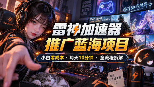 雷神加速器推广5.0实操教程：口令图文玩法全流程拆解(零成本·每天10分钟)-伊亚库