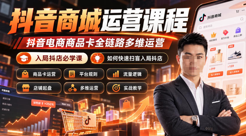 抖音商城运营课程，抖音电商商品卡全链路多维运营，入局抖店必学课， 如何快速扫盲入局抖店(更新1017)-伊亚库