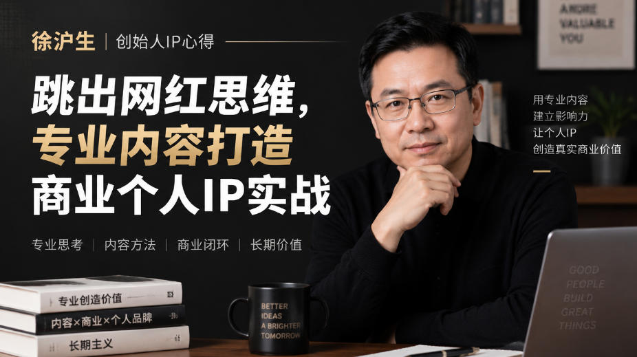 徐沪生创始人IP心得｜跳出网红思维，专业内容打造商业个人IP实战【文档】-伊亚库