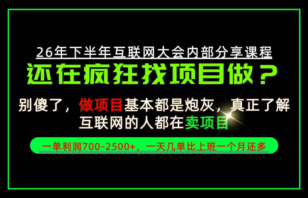 请不要再疯狂的找项目了！卖项目一单700-2.5k+不香吗？当天上手，当天变现！【揭秘】-伊亚库