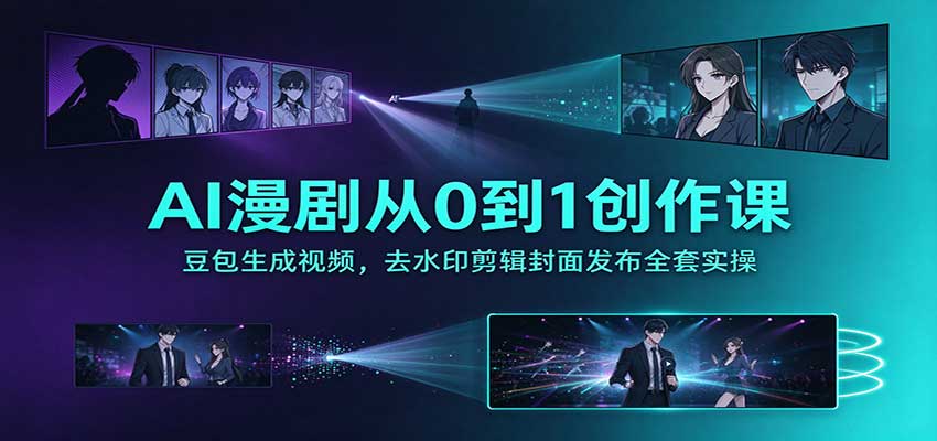 AI漫剧从0到1创作课：豆包生成视频，去水印剪辑封面发布全套实操-伊亚库