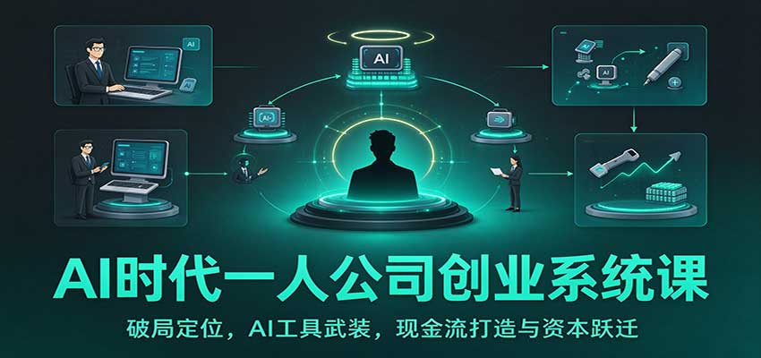 AI时代一人公司创业系统课：破局定位，AI工具武装，现金流打造与资本跃迁-伊亚库