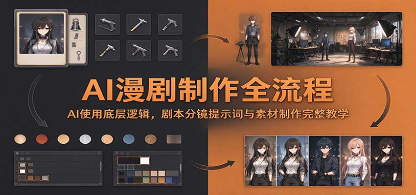 AI漫剧制作全流程：AI使用底层逻辑，剧本分镜提示词与素材制作完整教学-伊亚库