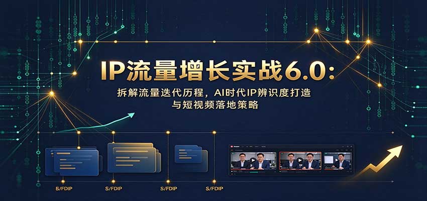 IP流量增长实战6.0：拆解流量迭代历程，AI时代IP辨识度打造与短视频落地策略-伊亚库