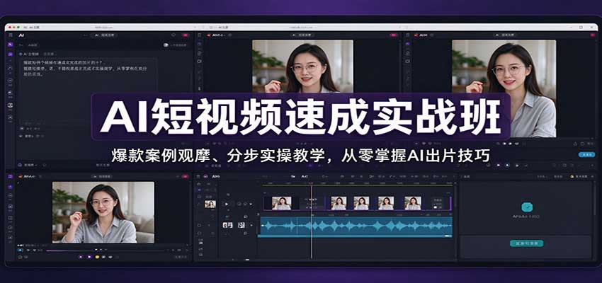 AI短视频速成实战班：爆款案例观摩、分步实操教学，从零掌握AI出片技巧-伊亚库