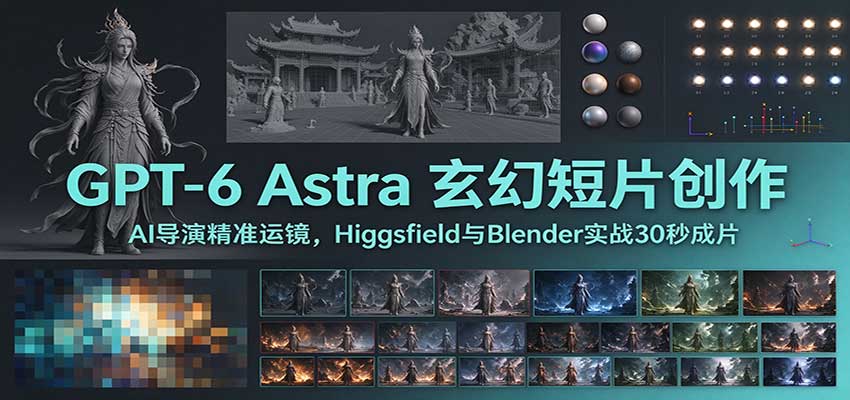 GPT-6 Astra 玄幻短片创作：AI导演精准运镜，Higgsfield与Blender实战30秒成片-伊亚库