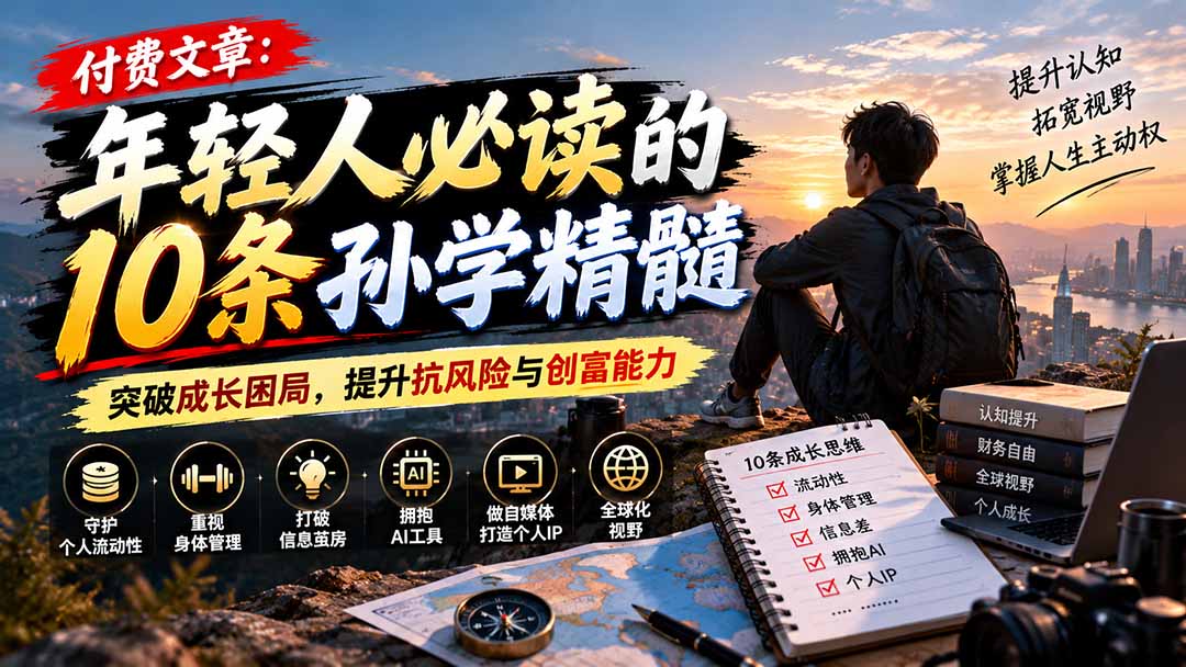 付费文章：年轻人必读的10条孙学精髓，突破成长困局，提升抗风险与创富能力-伊亚库