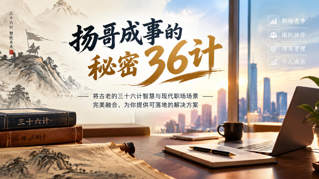扬哥成事的秘密36计，将古老的三十六计智慧与现代职场场景完美融合，为你提供可落地的解决方案-伊亚库