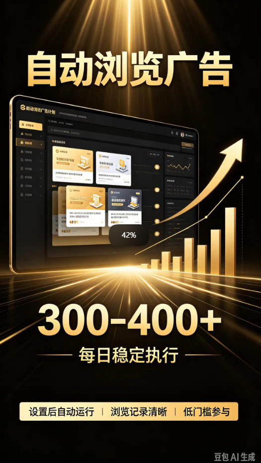 自动浏览广告计划，0门槛副业，日入300-400，躺賺稳定风口项目，无需人工操作，解放双手【揭秘】-伊亚库