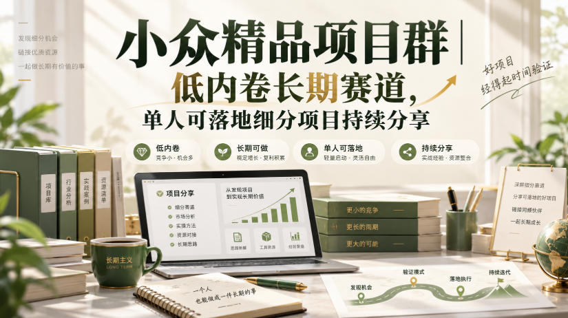 小众精品项目群｜低内卷长期赛道，单人可落地细分项目持续分享-伊亚库