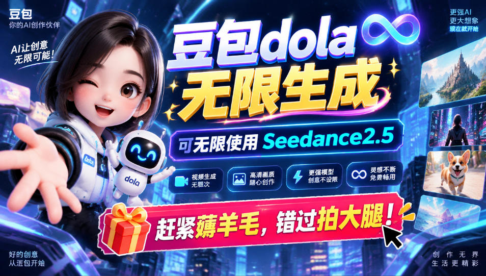 1029最新豆包dola无限生成技术，可以无限生成sseedance2.5，赶紧薅羊毛，和谐拍大腿-伊亚库