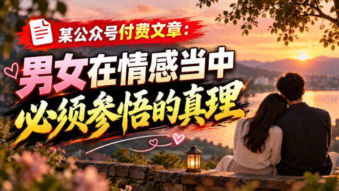 某公众号付费文章：男女在情感当中必须参悟的真理-伊亚库