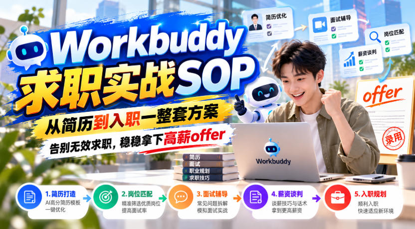 Workbuddy求职实战SOP，从简历到入职一整套方案，告别无效求职，稳稳拿下高薪offer-伊亚库