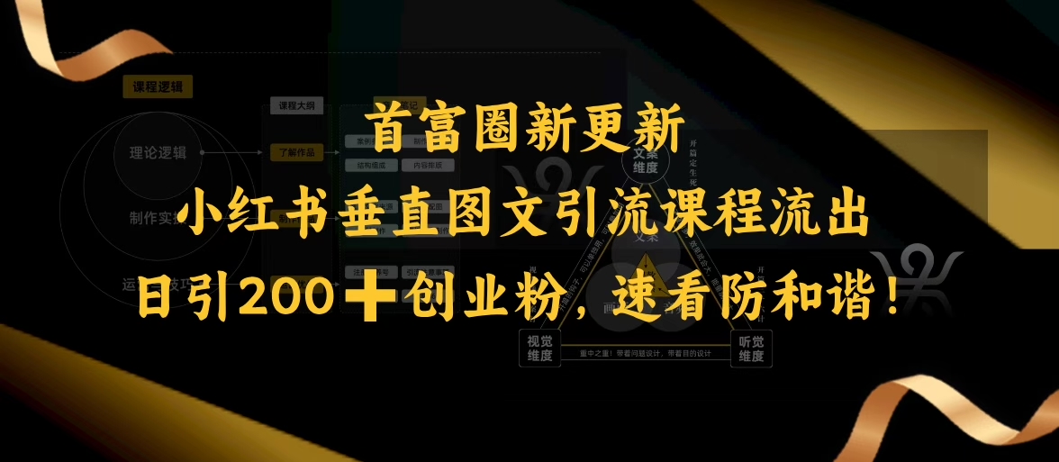 小红书垂直图文引流课程流出，日引200+创业粉，速看防和谐-伊亚库
