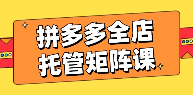 （14328期）拼多多全店托管矩阵课，盈利动销玩法，高效计划设置，提升店铺效益-伊亚库