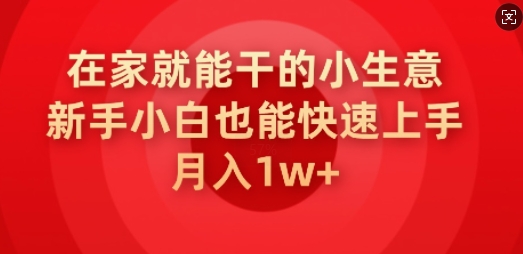 在家就能干的小生意，新手小白也能快速上手，月入1w-伊亚库