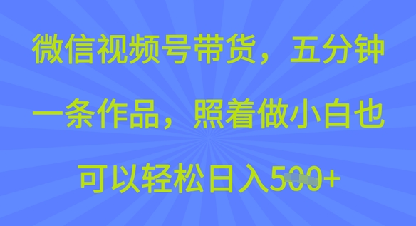 微信视频号带货，五分钟一条作品，照着做小白也可以轻松日入5张-伊亚库