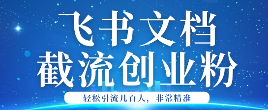 利用飞书文档截流创业粉轻松引流200+-伊亚库