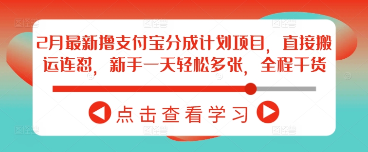 2月最新撸支付宝分成计划项目，直接搬运连怼，新手一天轻松多张，全程干货-伊亚库